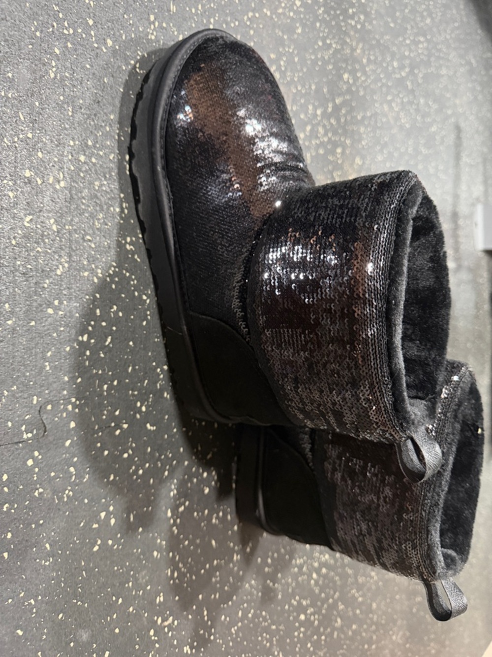UGG Black Sequin Short Winter Boots